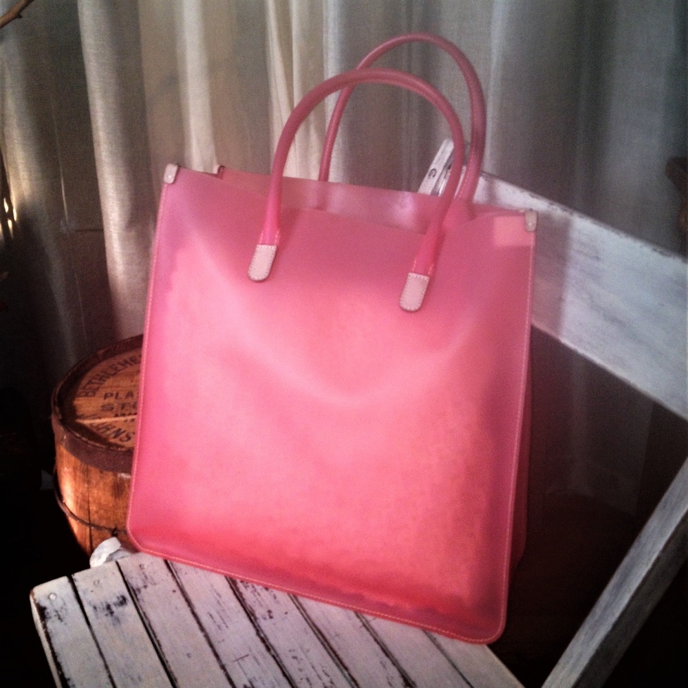 Pink Structured Tote Bag - Women's Handbag